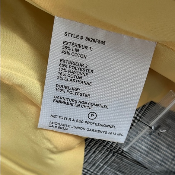 NVLT NWOT Oversized Grey Pinstripe Asymmetric Blazer Lined, Size S/M - Picture 11 of 13